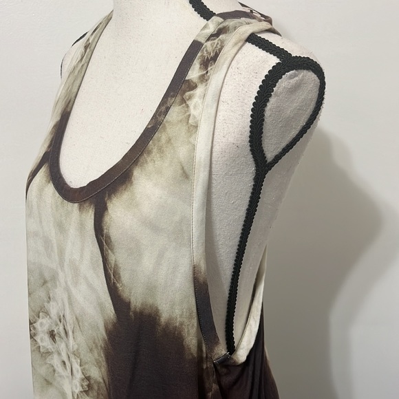 Haute Hippie Mirror Tie Dye Racerback Modal Tank Top Sz Small Brown - Picture 7 of 8